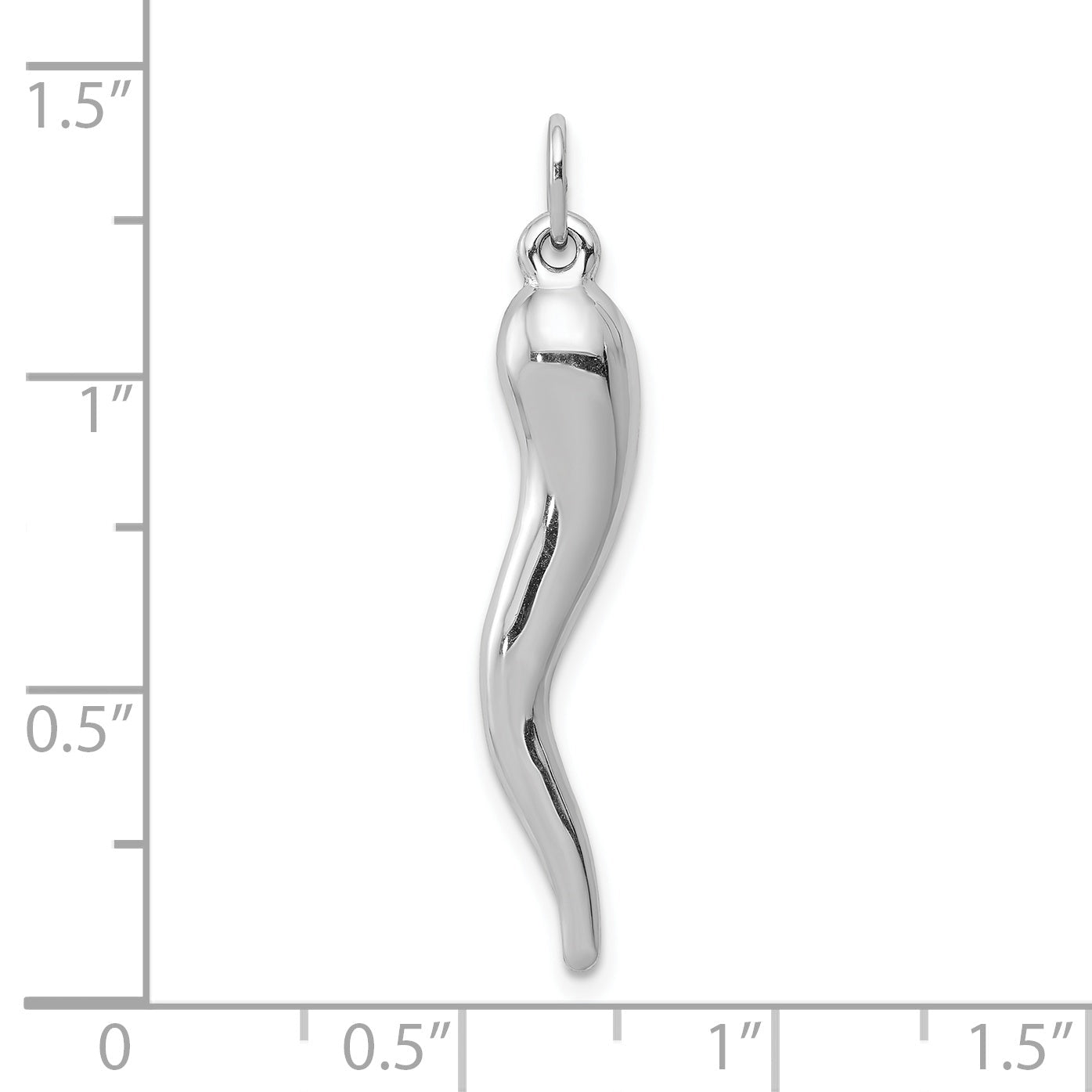 10K White Gold Italian Horn Charm