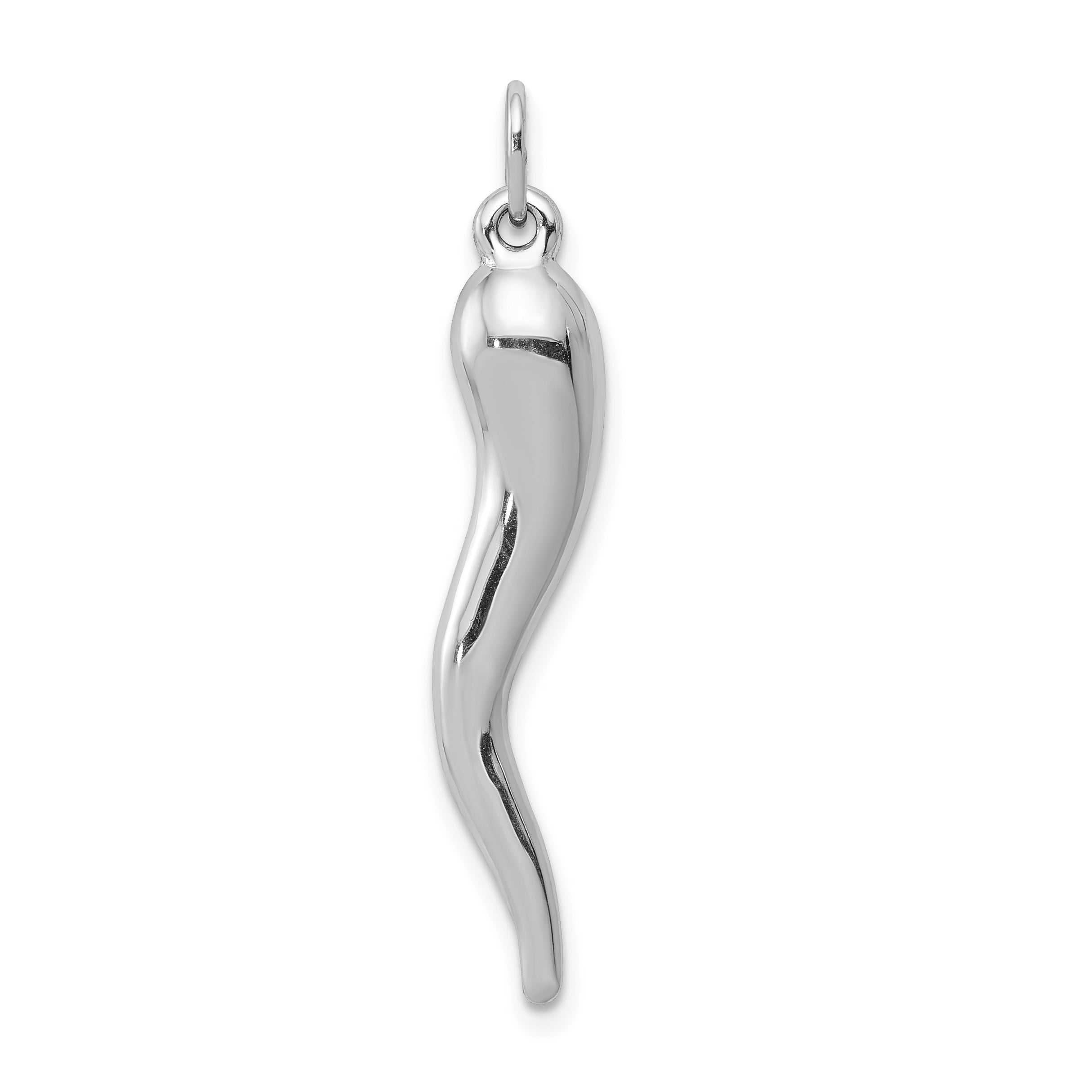 10K White Gold Italian Horn Charm