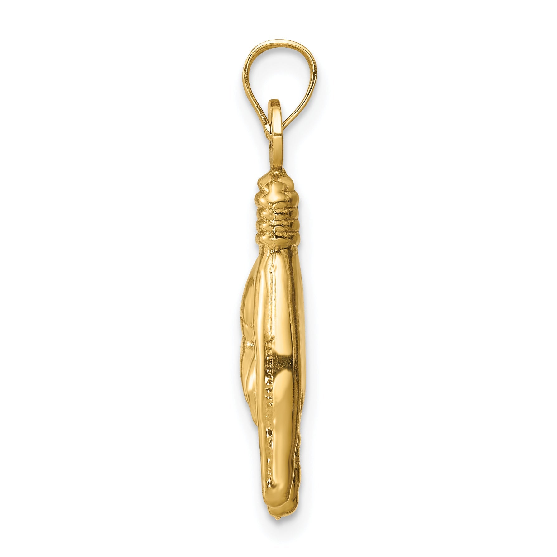10K Yellow Gold 10K 3D Hollow Rock On Sign Charm