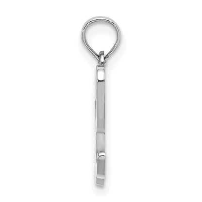 10K White Gold 10K Polished L Script Initial Charm