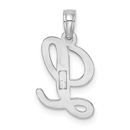 10K White Gold 10K Polished L Script Initial Charm
