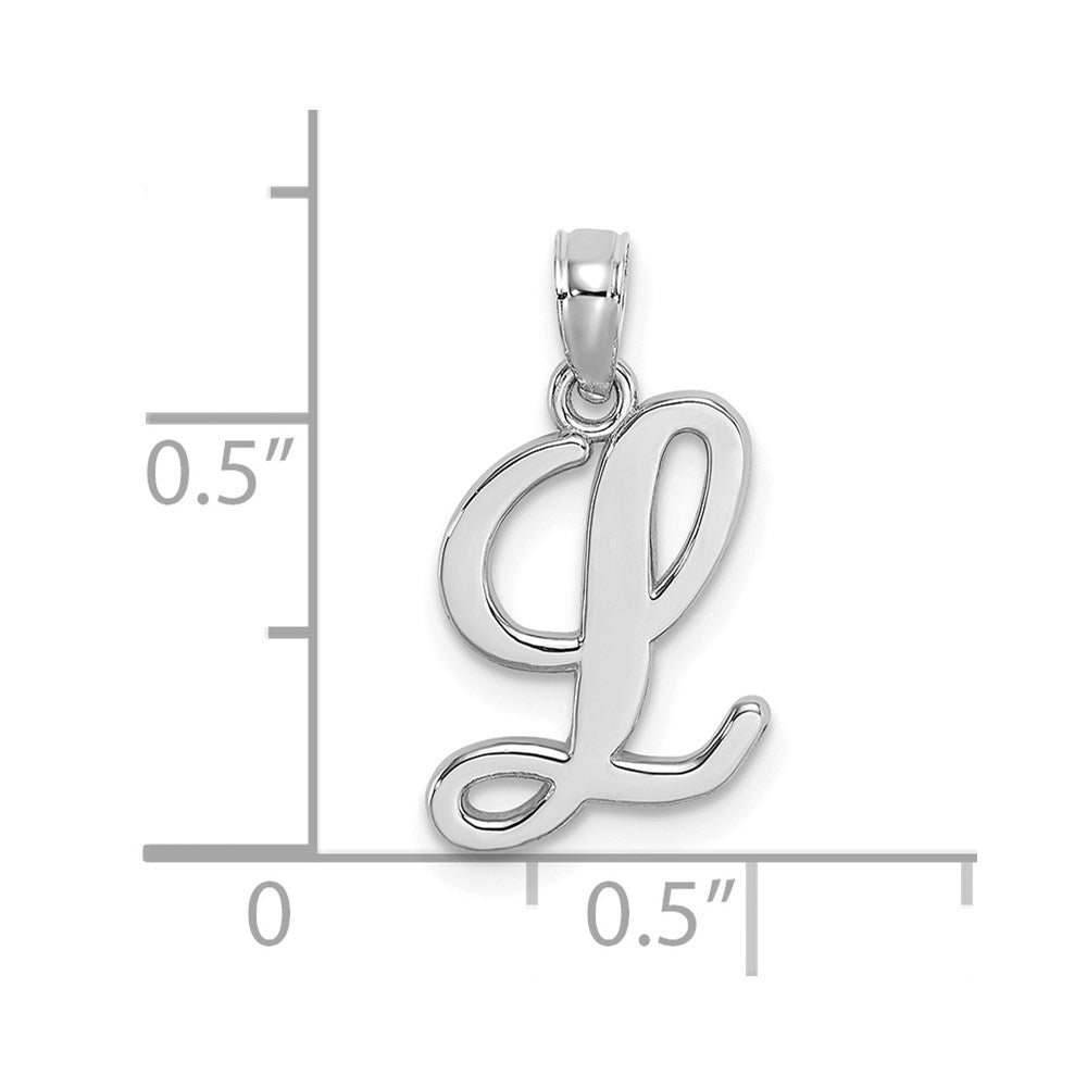 10K White Gold 10K Polished L Script Initial Charm