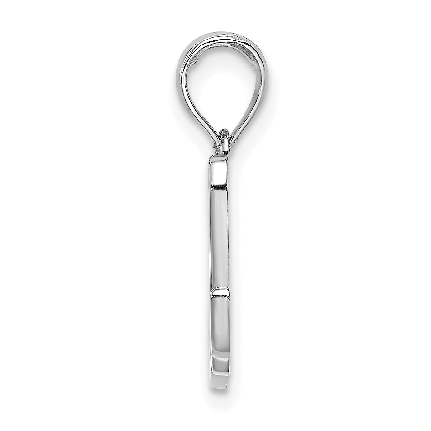 10K White Gold 10K Polished M Script Initial Charm