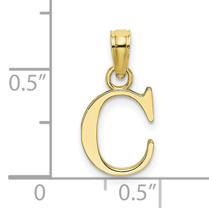 10K Yellow Gold 10K Polished C Block Initial Charm