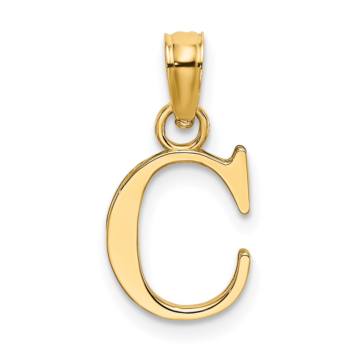 10K Yellow Gold 10K Polished C Block Initial Charm