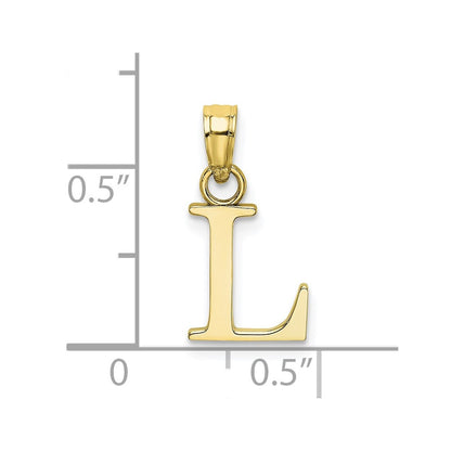 10K Yellow Gold 10K Polished L Block Initial Charm