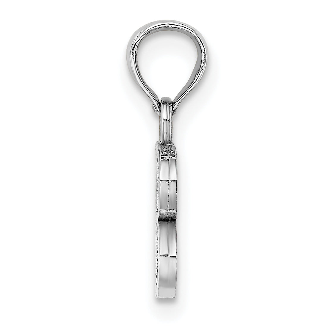 10K White Gold 10Kw B Block Initial Charm