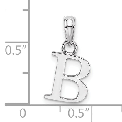 10K White Gold 10Kw B Block Initial Charm
