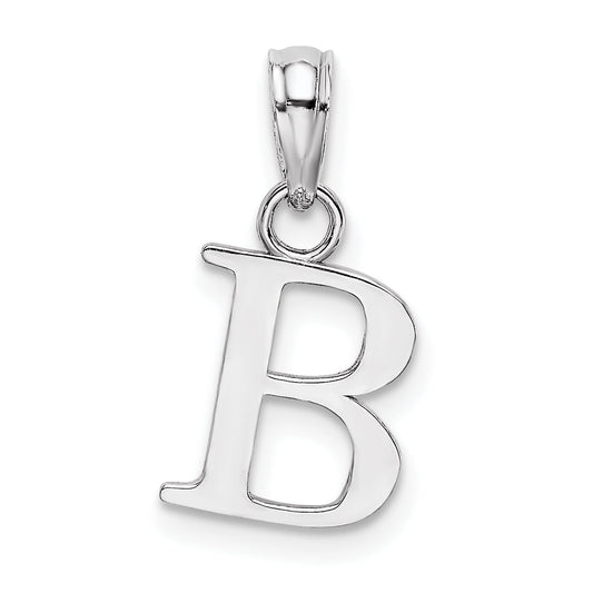 10K White Gold 10Kw B Block Initial Charm