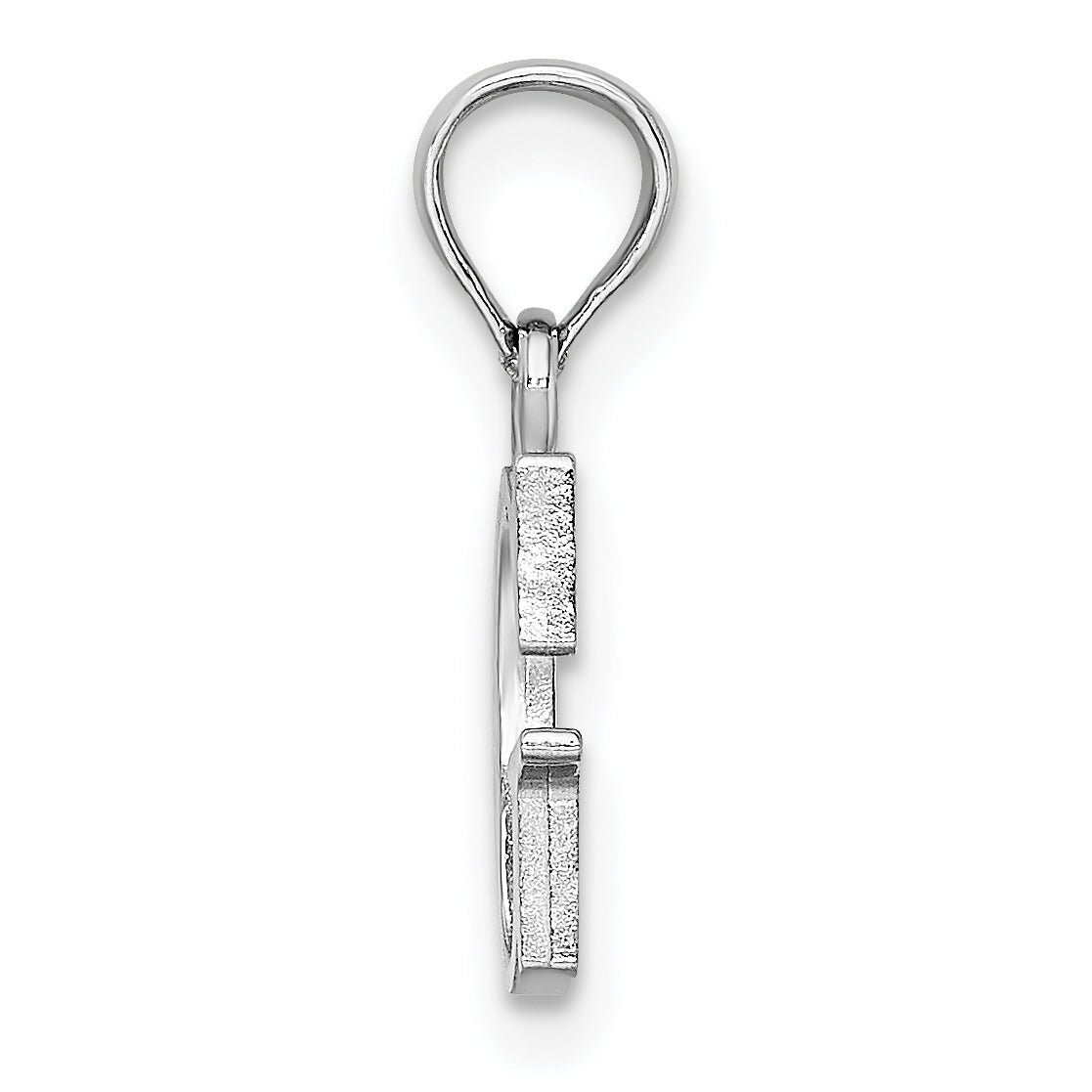 10K White Gold 10K Polished G Block Initial Charm