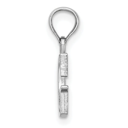 10K White Gold 10K Polished G Block Initial Charm