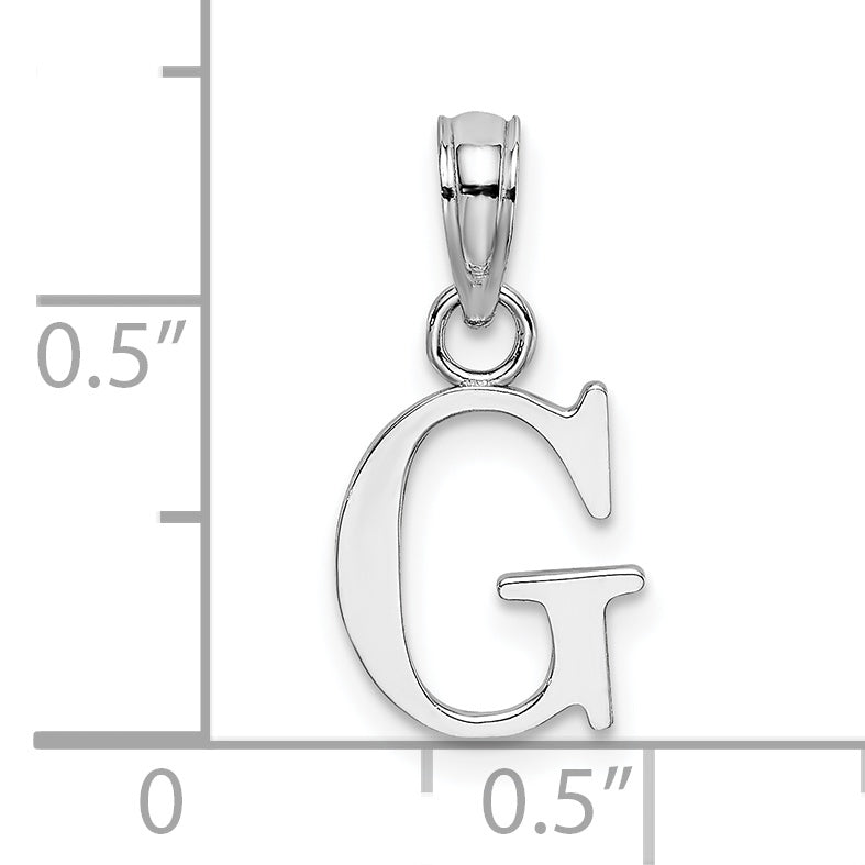 10K White Gold 10K Polished G Block Initial Charm