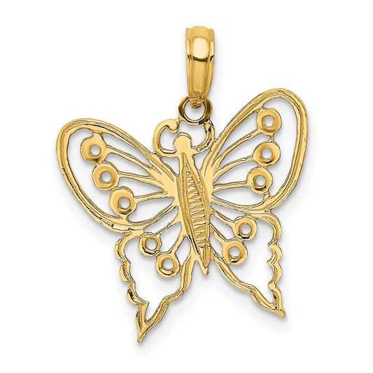 10K Yellow Gold 10K Cut-Out Butterfly Charm