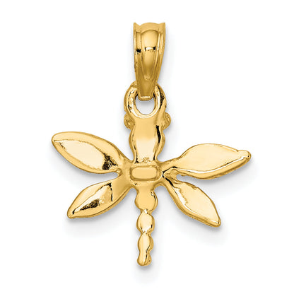10K Yellow Gold 10K 2-D Mini Dragonfly W/Solid Wings Charm