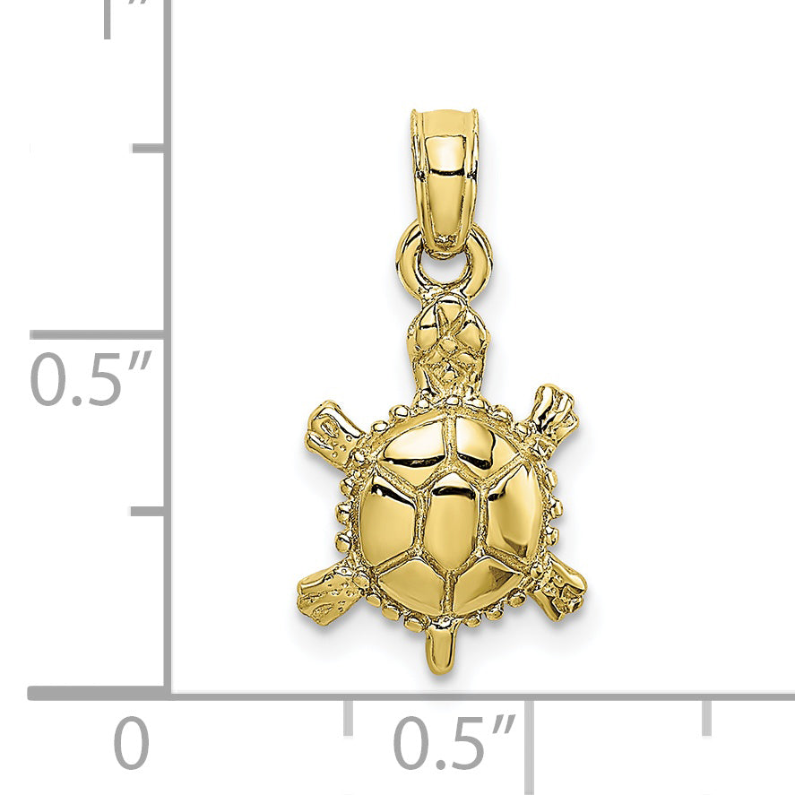 10K Yellow Gold 10K 3-D Polished Land Turtle Charm