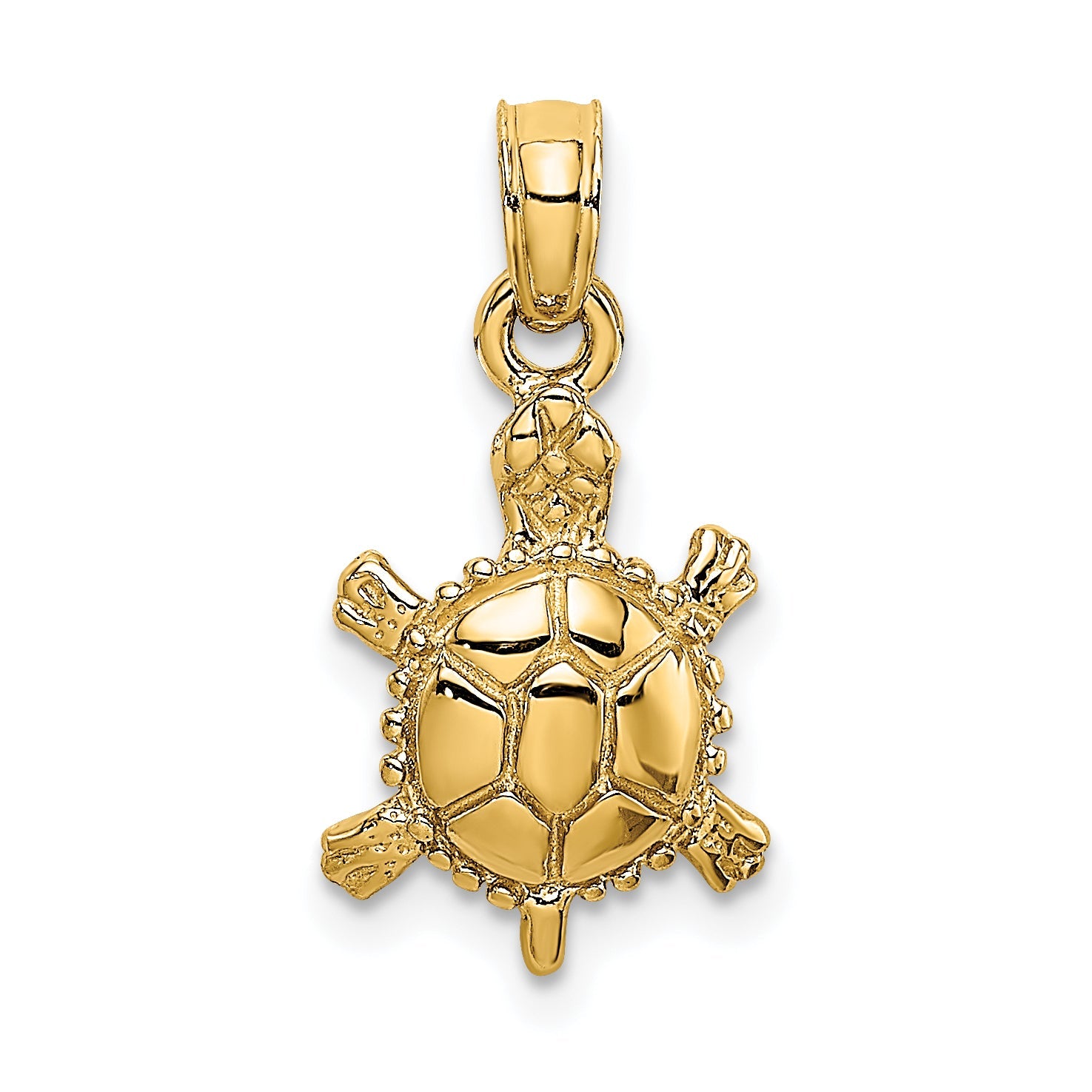 10K Yellow Gold 10K 3-D Polished Land Turtle Charm
