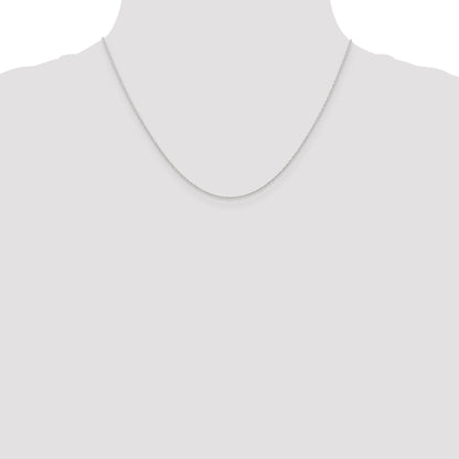 10K White Gold .6 mm Carded Cable Rope Chain Necklace