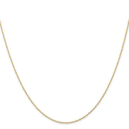10K Yellow Gold .6 mm Carded Cable Rope Chain Necklace
