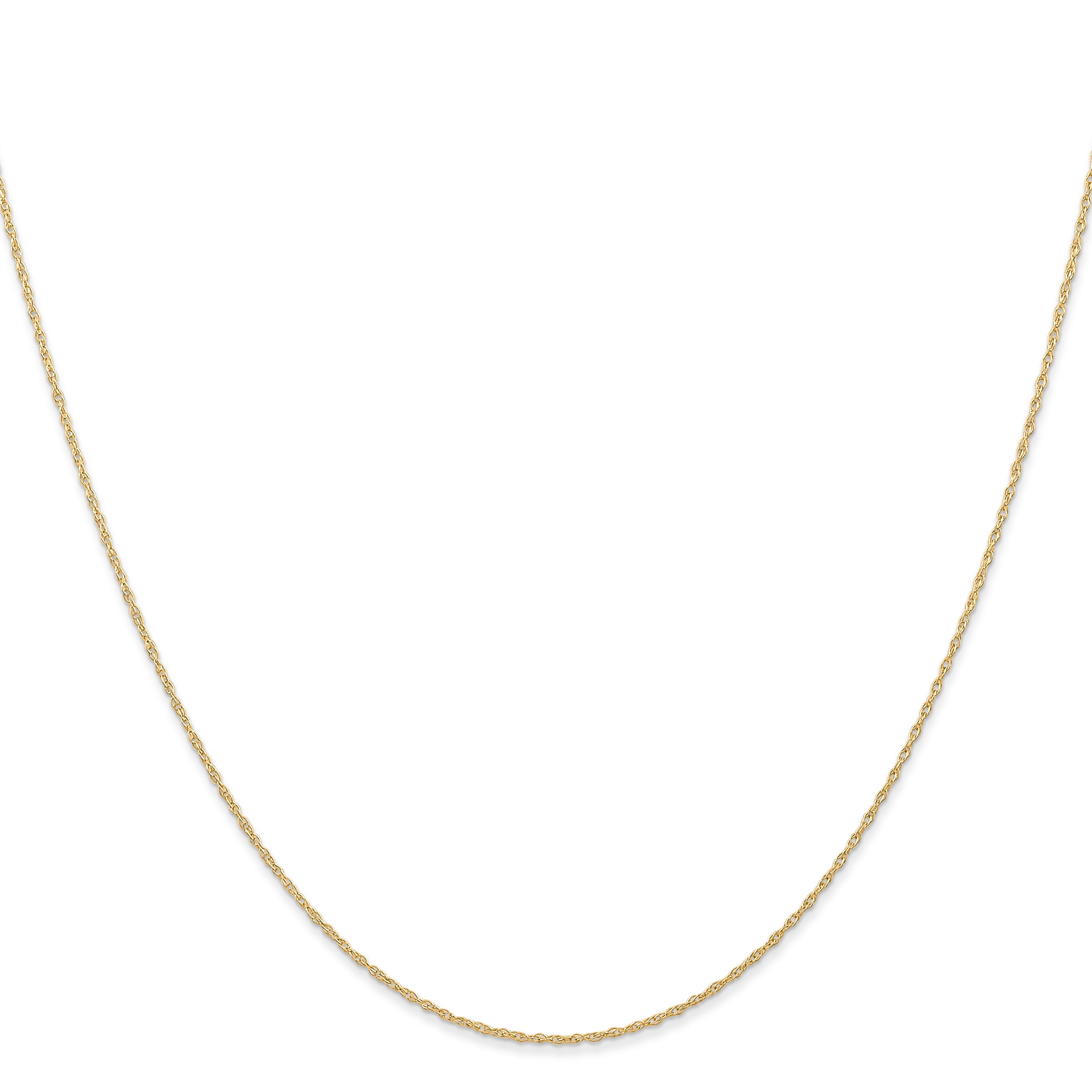 10K Yellow Gold .6 mm Carded Cable Rope Chain Necklace