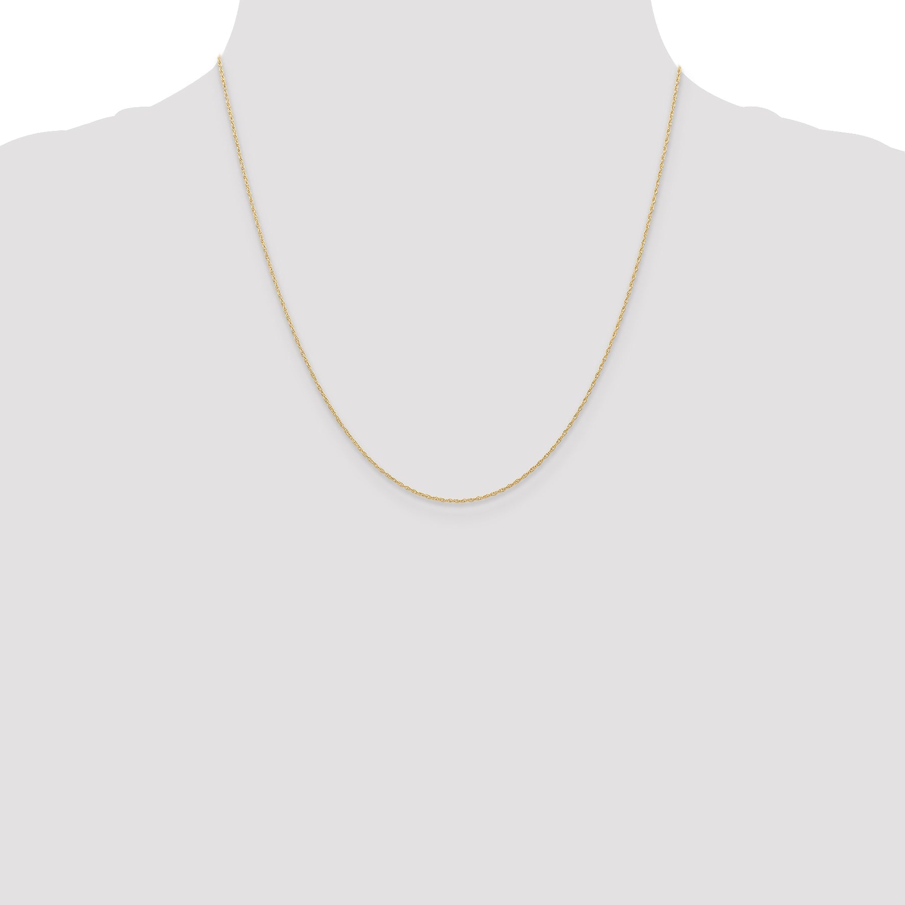 10K Yellow Gold .6 mm Carded Cable Rope Chain Necklace
