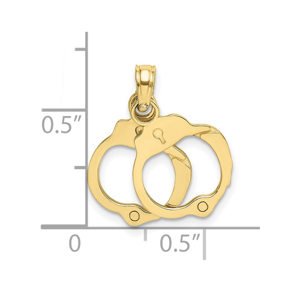 10K Yellow Gold 10K Moveable Handcuffs Charm