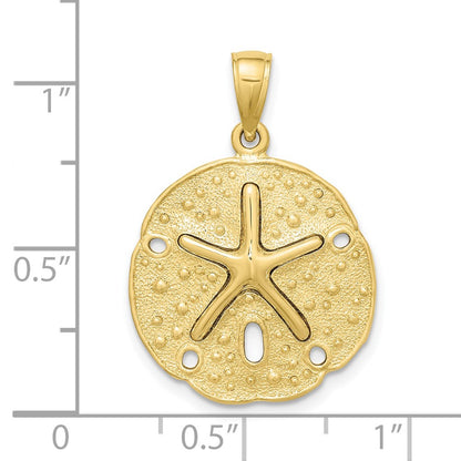 10K Yellow Gold 10K Sand Dollar W/ Starfish Charm