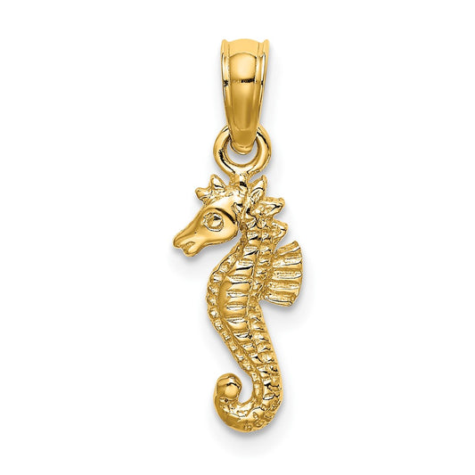 10K Yellow Gold 10K 2-D Mini Seahorse Charm