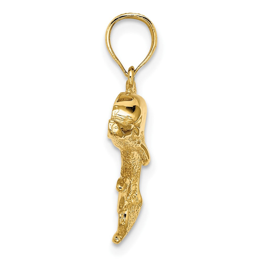 10K Yellow Gold 10K 2-D Polished And Engraved Dolphin Charm