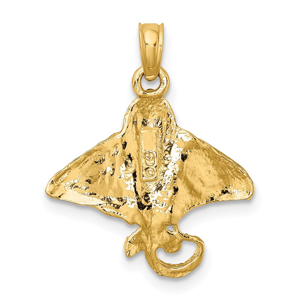 10K Yellow Gold 10K Textured Spotted Eagle Ray Charm