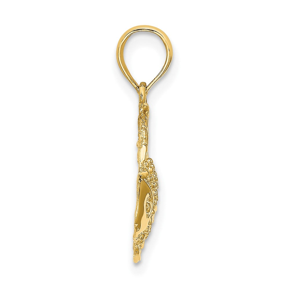 10K Yellow Gold 10K Textured Fish Charm