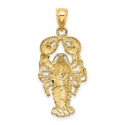 10K Yellow Gold 10K 2-D Textured Maine Lobster Charm