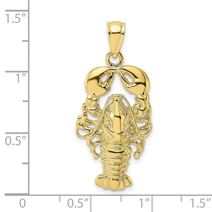 10K Yellow Gold 10K 2-D Textured Maine Lobster Charm