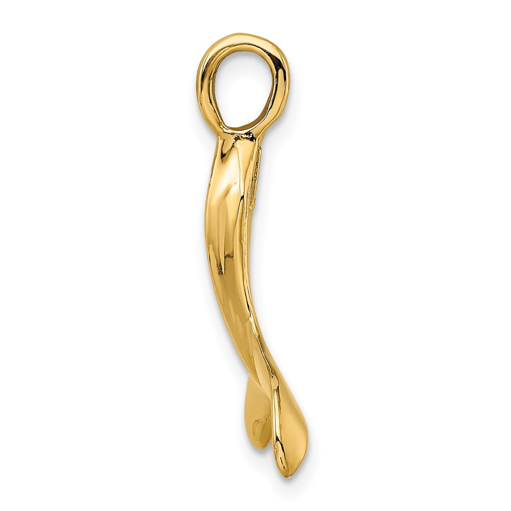 10K Yellow Gold 10K 3-D Polished Whale Tail Charm