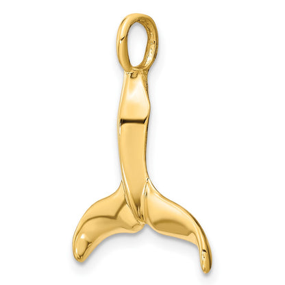 10K Yellow Gold 10K 3-D Polished Whale Tail Charm