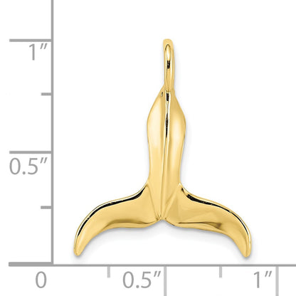 10K Yellow Gold 10K 3-D Polished Whale Tail Charm