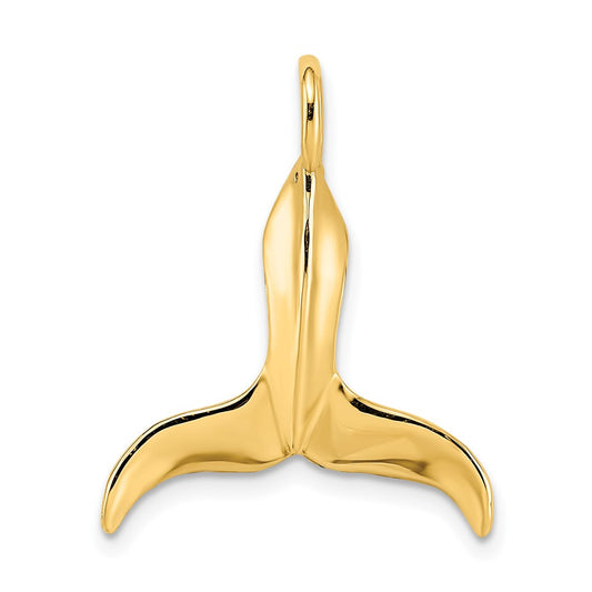 10K Yellow Gold 10K 3-D Polished Whale Tail Charm