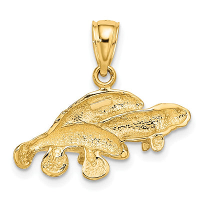 10K Yellow Gold 10K Polished Triple Manatee Charm