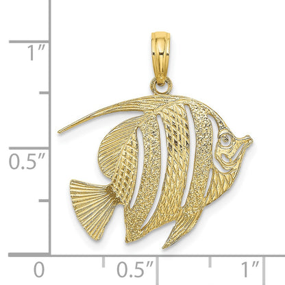 10K Yellow Gold 10K Polished Cut-Out Fish Charm