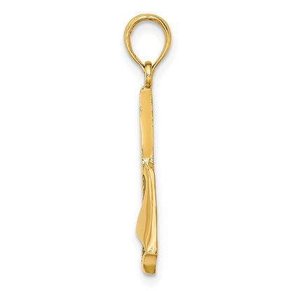 10K Yellow Gold 10K 2-D Polished Sailboat Charm