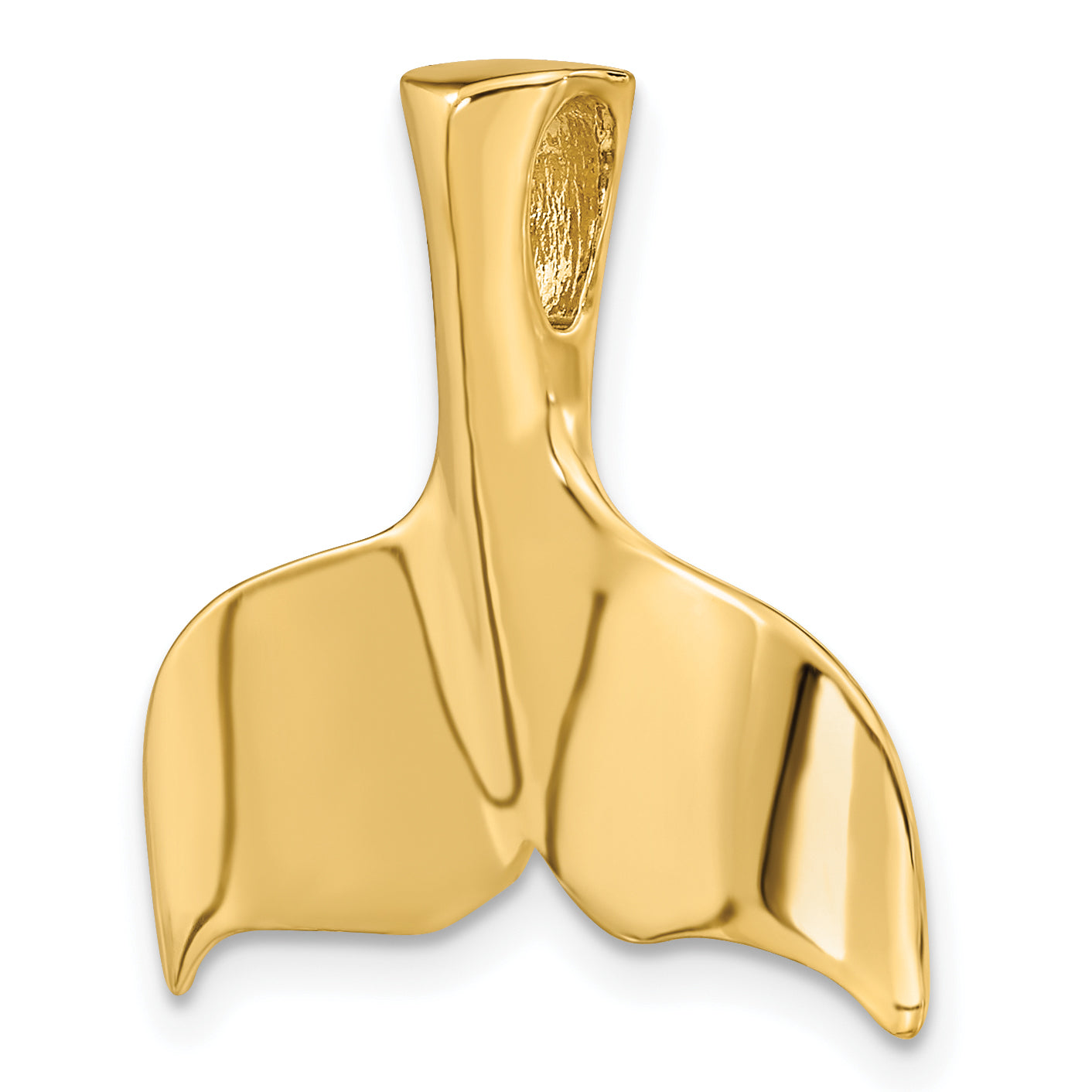 10K Yellow Gold 10K 3-D Polished Whale Tail Charm