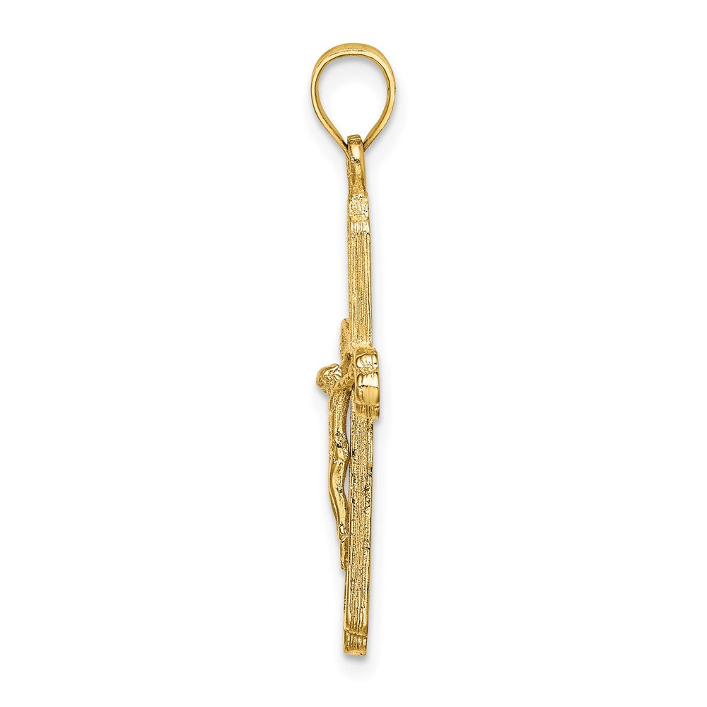 10K Yellow Gold 10K Textured Crucifix Charm