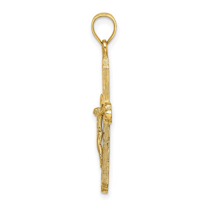 10K Yellow Gold 10K Textured Crucifix Charm