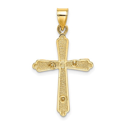 10K Yellow Gold 10K Textured Crucifix Charm