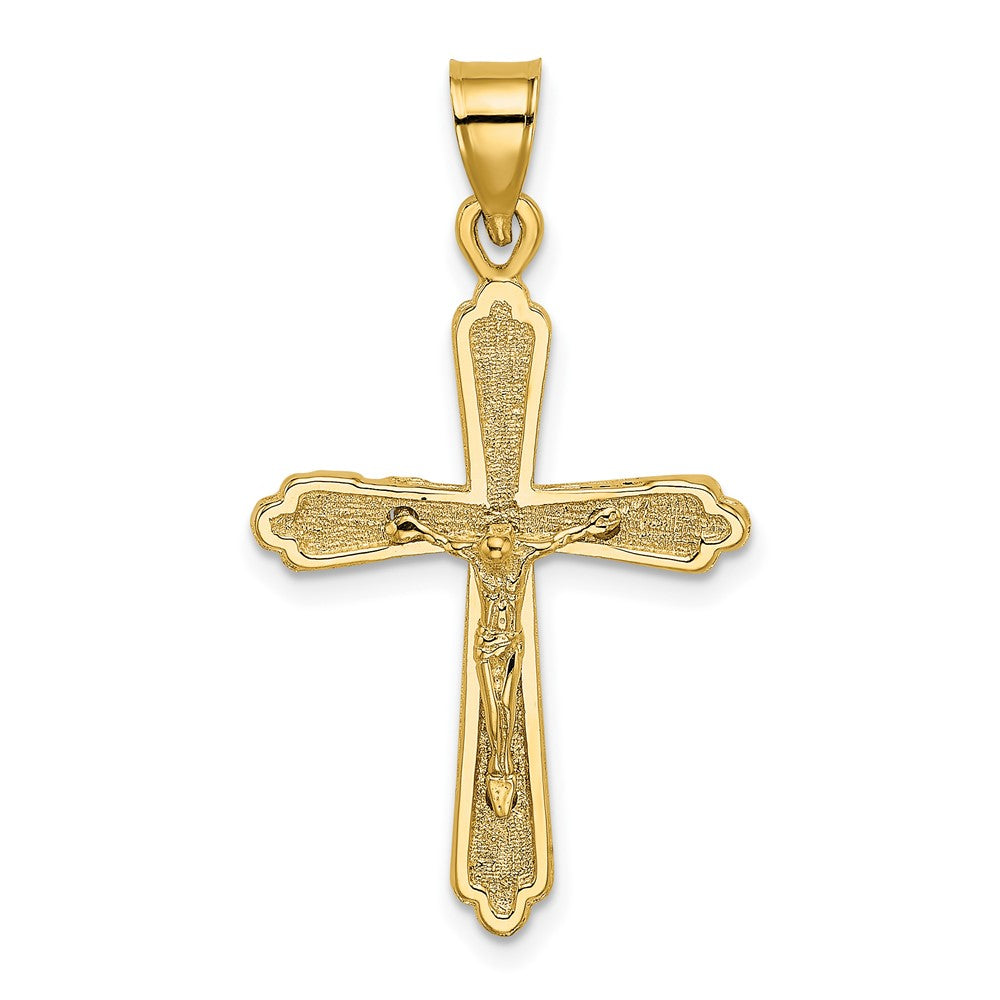 10K Yellow Gold 10K Textured Crucifix Charm