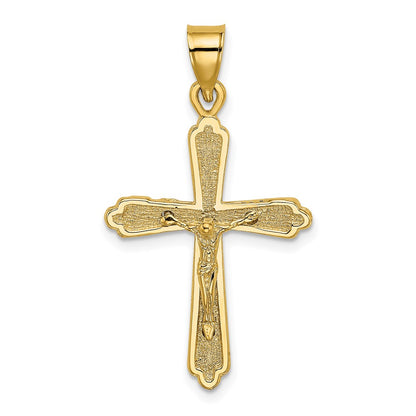 10K Yellow Gold 10K Textured Crucifix Charm