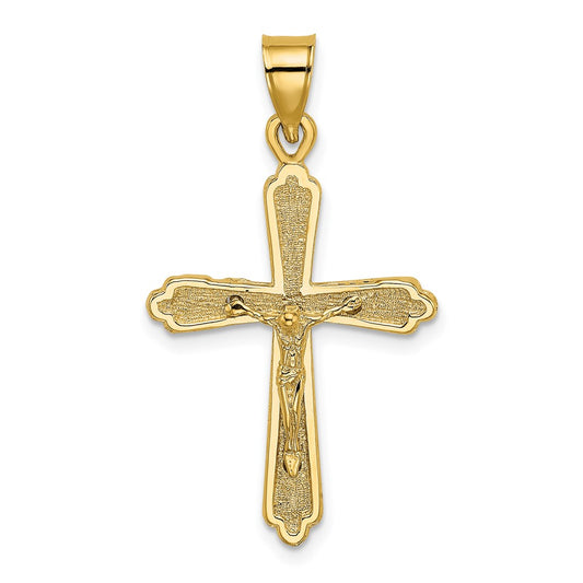 10K Yellow Gold 10K Textured Crucifix Charm