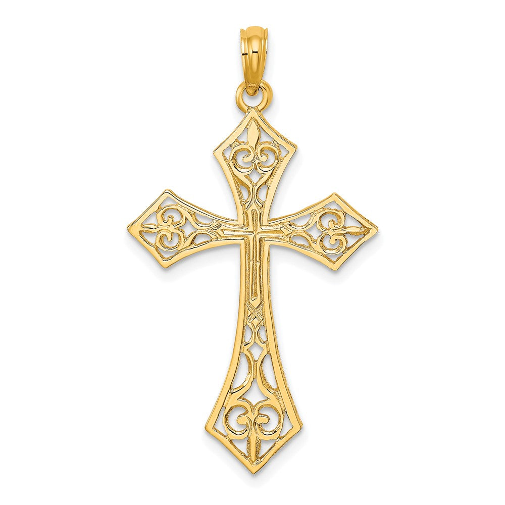 10K Yellow Gold 10K Filigree Cross Charm