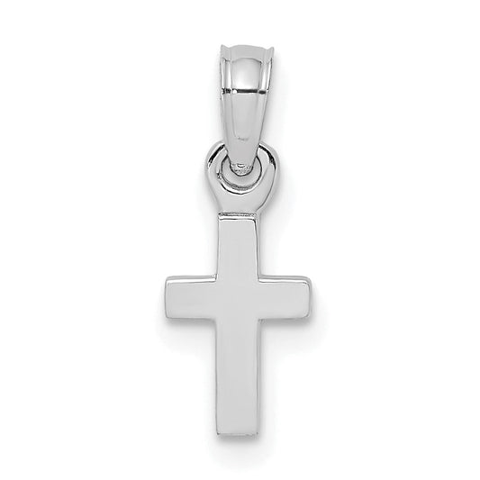 10K White Gold 10K Polished Mini Cross Charm