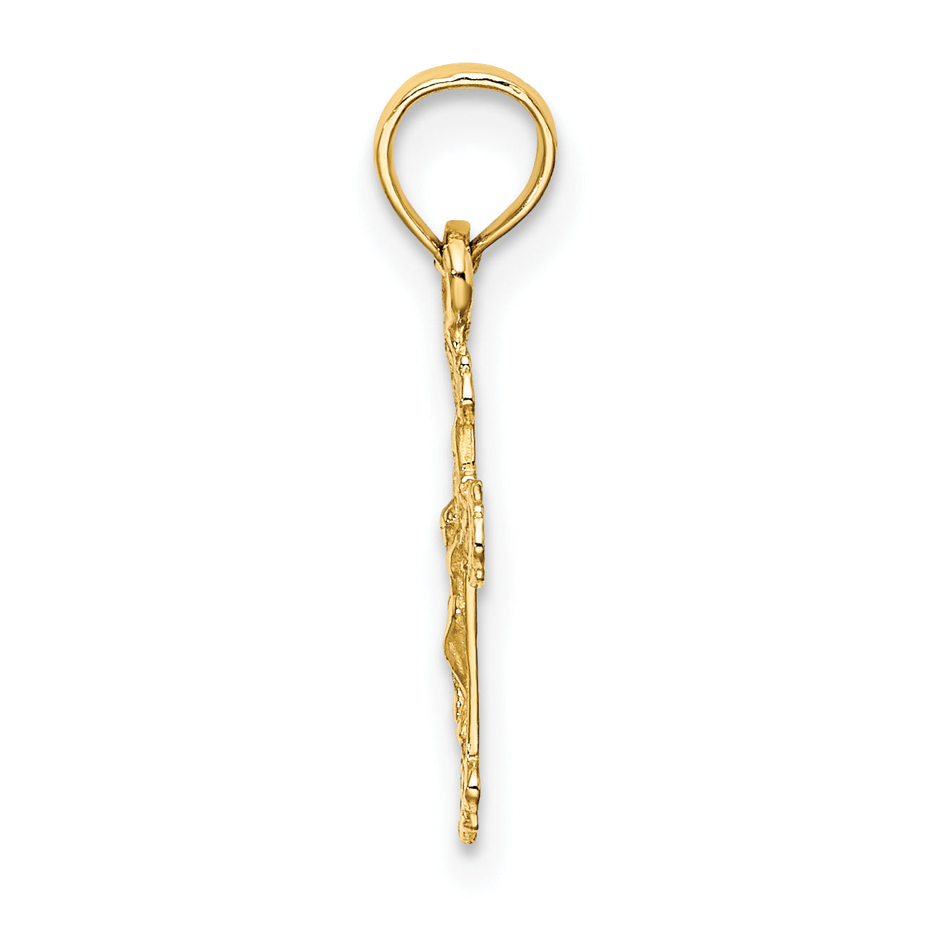 10K Yellow Gold 10K Mini Crucifix W/ Fancy Tips Charm