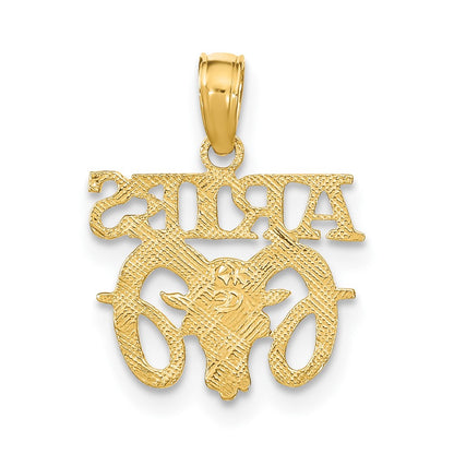 10K Yellow Gold 10K Aries Zodiac Charm